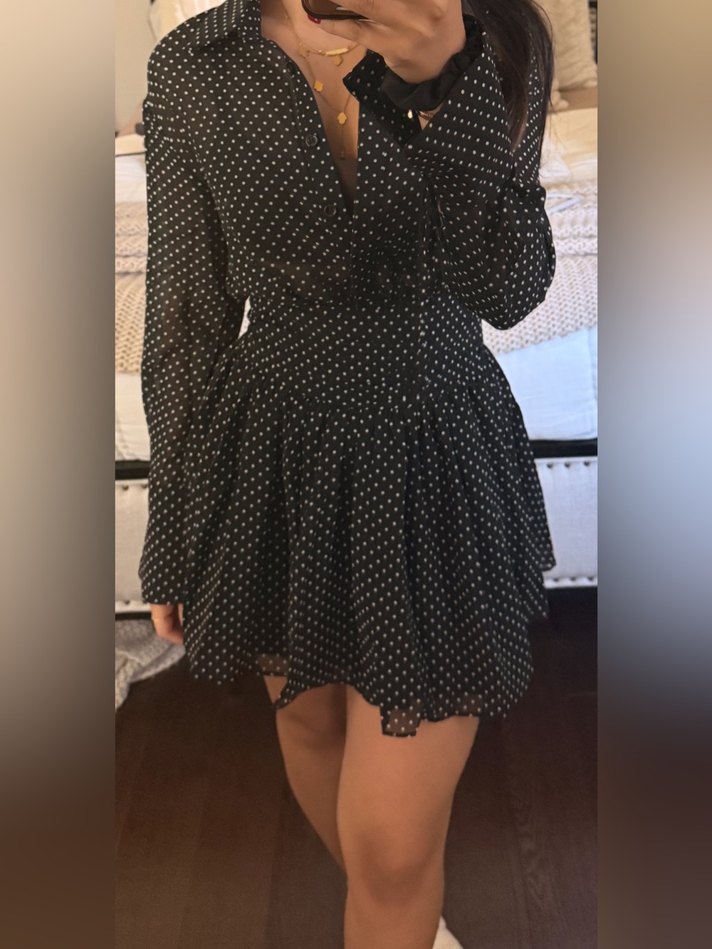 SHOWPO| VALERIE MINI DRESS- COLLARED LONG SLEEVE CORSET WAIST SHIRT DRESS
